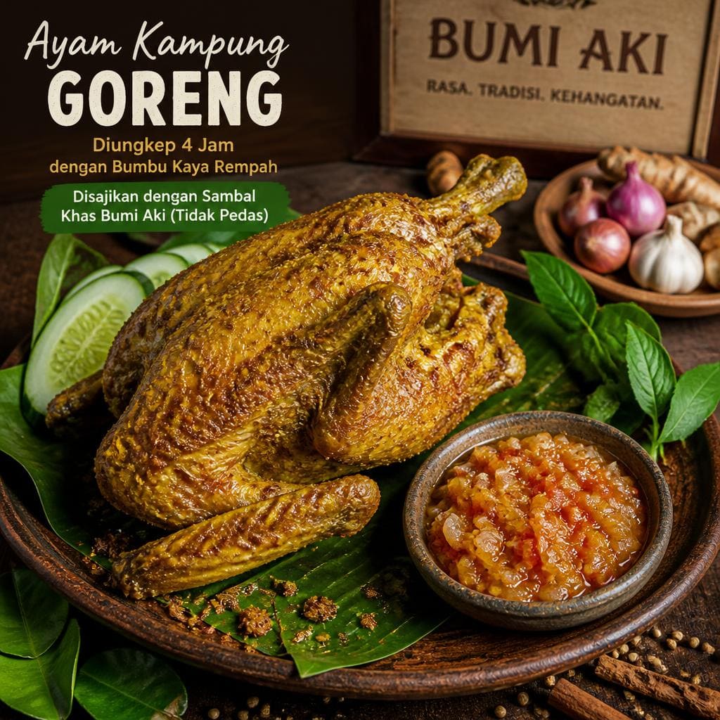 Ayam Kampung Goreng di RM Bumi Aki